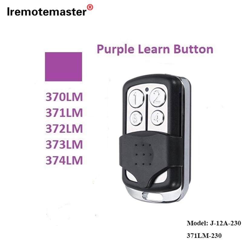 370LM, 371LM, 372LM, 373LM, 374LM पर्पल लर्न बटण 315MHz रोलिंग कोडसाठी