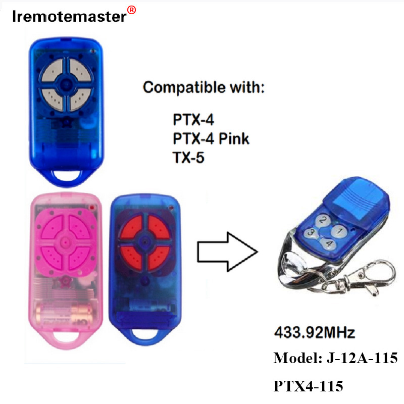 PTX4 433.92 MHz रोलिंग कोड गॅरेज डोअर रिमोट कंट्रोलसाठी